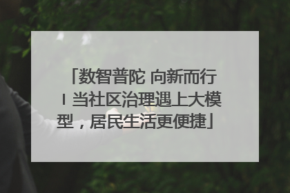 数智普陀 向新而行〡当社区治理遇上大模型，居民生活更便捷